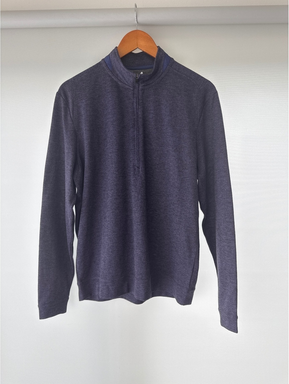 Johnnie-O Mens M Purple Heather Quarter Zip Pullover Performance Golf Sweater